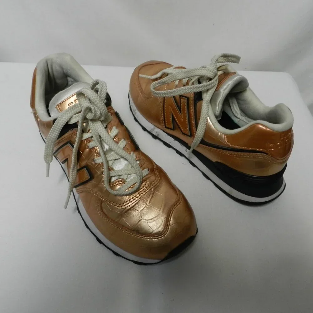 New Balance 574 Encap Sneakers Tennis Metallic Rose Gold Women Size 39 8 - Picture 1 of 15